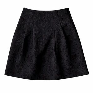 Talbots Black Brocade Jacquard Skirt A-Line High Waist Size: 4